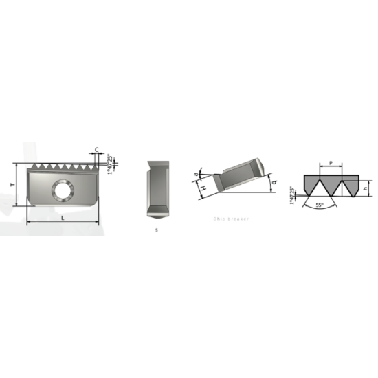 Picture of XACTFORM 76366 Indexable Thread Mill 19.00TPI Int / Ext Dia 0.551 OAL