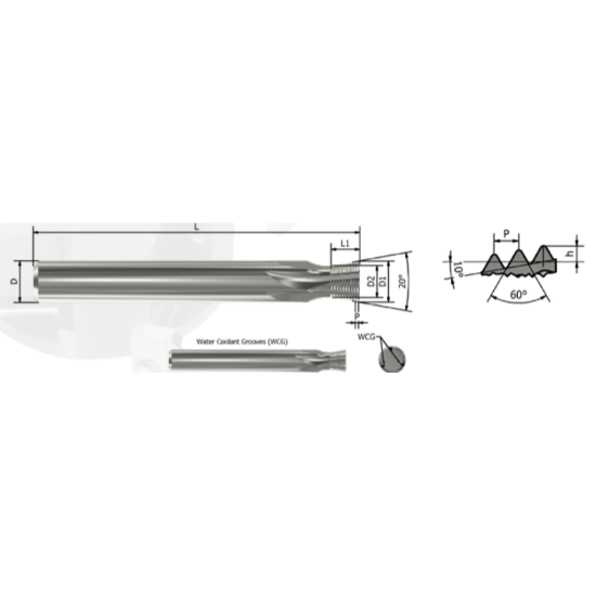 Picture of XACTFORM CSP42 Carbide Thread Mill Int / Ext 0.310 Dia 2.480 OAL 6 Flute