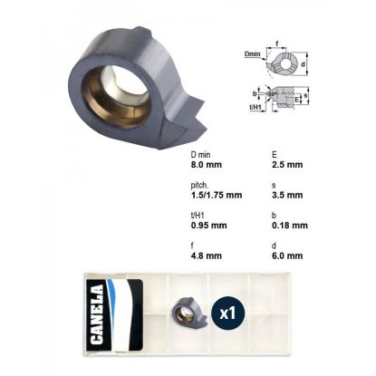Picture of CANELA Tool RS08.0815.01TL20 Grooving Insert Swiss TiAIN
