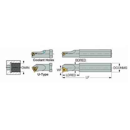 Picture of CARMEX SIL 2000 U33 Threading Boring Bar Iso Thread 2.00 Shank Left Hand 14.0 OAL