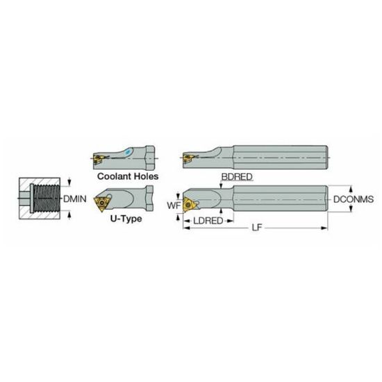 Picture of CARMEX SIL 2000 U33 Threading Boring Bar Iso Thread 2.00 Shank Left Hand 14.0 OAL