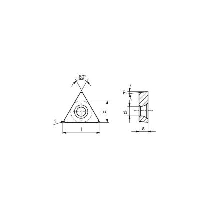 Picture of CERATIZIT TCGT21.5.5FN 27 AMZ Turning Insert Triangle 0.008 Corner Radius TiAlN