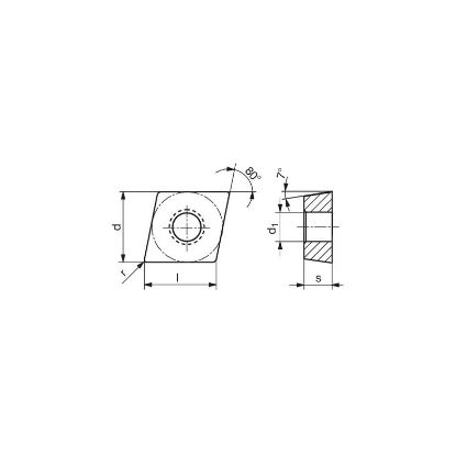 Picture of DIJET CCET32.50.5L -MF JC5003 Turning Insert 80.0° 0.008 Corner Radius Carbide Multilayer