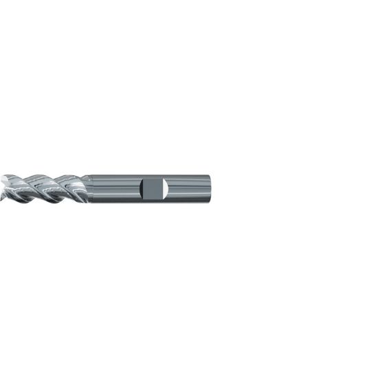 Picture of EMUGE 2545.012 DIA 12MM SH 0.4724 LOC 3.2677 OAL 1.0236 End Mill Standard Flute Variable Helix Carbide Uncoated Single End 45.0° Chamfer Alu-Cut