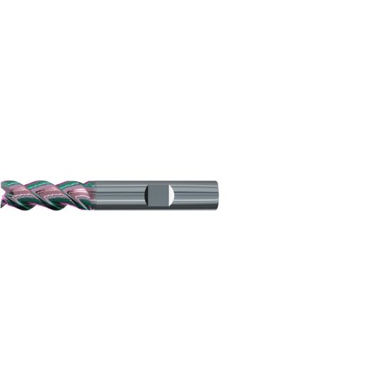 Picture of EMUGE 2545K.016 DIA 16MM SH 0.6299 LOC 3.6220 OAL 1.2598 End Mill Standard Flute Variable Helix Carbide GLT Single End 45.0° Chamfer Alu-Cut
