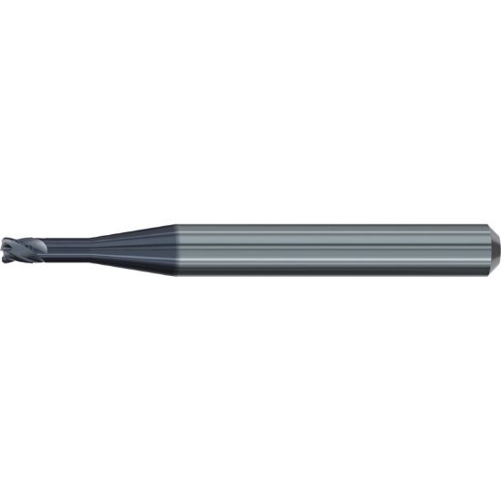 Picture of EMUGE 2624A.300610 DIA 3MM SH 0.2362 LOC 0.3937 OAL 2.2441 End Mill Corner Radius Carbide TiAlN Single End Corner Radius 0.0197 0.50MM Dental Mills
