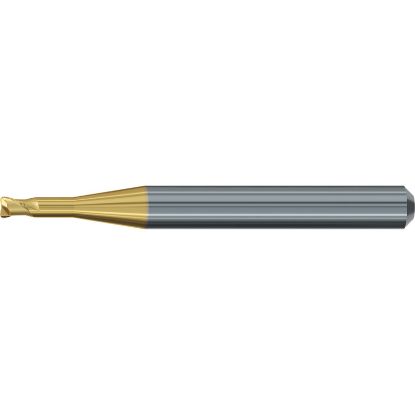 Picture of EMUGE 2630T.200616 DIA 2MM SH 0.2362 LOC 0.6299 OAL 2.2441 End Mill Corner Radius Carbide TiN + TiAIN Single End Corner Radius 0.0079 0.20MM Dental Mills