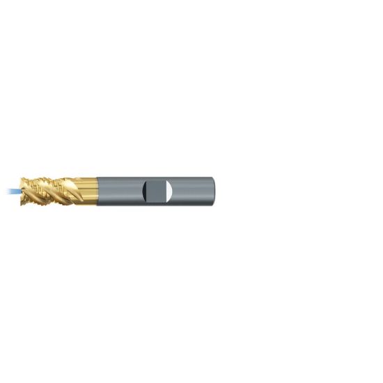 Picture of EMUGE 2647TZ.012 DIA 12MM SH 0.4724 LOC 0.6299 OAL 2.8740 End Mill Standard Flute Coolant High Helix Carbide TiN + TiAIN Single End Square Sharp TiNox-Cut