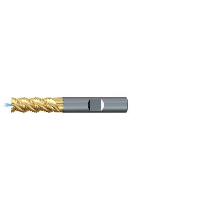 Picture of EMUGE 2649TZ.0750 DIA 3/4 SH 0.7500 LOC 1.50 OAL 4.00 End Mill Standard Flute Coolant High Helix Carbide TiN + TiAIN Single End Square Sharp TiNox-Cut