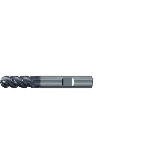 Picture of EMUGE 2667A.020 DIA 20MM SH 0.7874 LOC 1.4961 OAL 4.0945 End Mill Carbide TiAlN Single End Ball Nose Multi-Cut