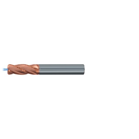 Picture of EMUGE 2698AZ.010015 DIA 10MM SH 0.3937 LOC 0.8661 OAL 2.8346 End Mill Standard Flute/With Coolant Variable Helix Carbide TiAlN Single End Corner Radius 0.0591 1.50MM TOP-Cut