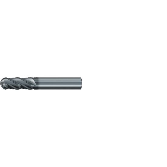 Picture of EMUGE 2974L.0375 DIA 3/8 SH 0.3750 LOC 0.8750 OAL 2.50 End Mill Standard Flute Variable Helix Carbide AlCrN Single End Ball Nose Top-CUT VAR