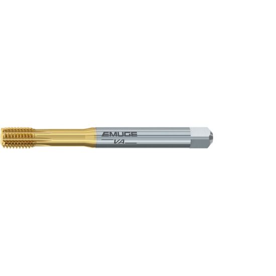 Picture of EMUGE B5296A00.0020 Tap M2-0.40MM Bottoming Metric DIN/DIN 1.5P-2.0P HSSE-Powder Metal TiN
