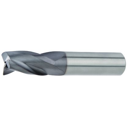 Picture of HANITA/WIDIA 40031000W022 DIA 10MM SH 0.3937 LOC 0.8661 OAL 2.9921 End Mill Standard Flute High Helix Carbide TiAlN Single End 45.0° Chamfer WIDIA Series Mills