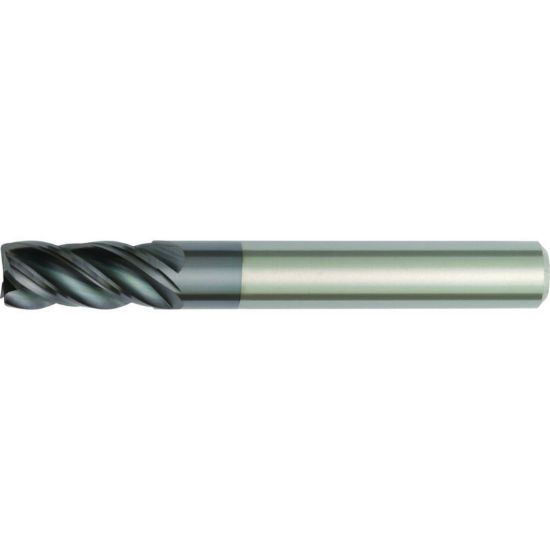 Picture of HANITA/WIDIA 477804002MT DIA 4MM SH 0.2362 LOC 0.4724 OAL 2.1654 End Mill Standard Flute Variable Helix Carbide AlTiN Single End Corner Radius 0.0079 0.20MM VariMill I