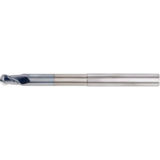 Picture of HANITA/WIDIA 4AN113015 DIA 1/2 SH 0.50 LOC 0.6250 OAL 6.00 End Mill Standard Flute High Helix Carbide Uncoated Single End Ball Nose WIDIA Series Mills