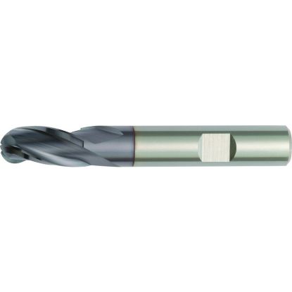 Picture of HANITA/WIDIA DC1904002LW DIA 4MM SH 0.2362 LOC 0.3150 OAL 2.2441 End Mill Standard Flute High Helix Carbide TiAlN Single End Ball Nose WIDIA Series Mills