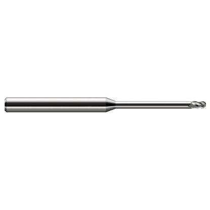 Picture of HARVEY Tool 35708 DIA 1/8 LOC 0.1870 OAL 3.00 End Mill Standard Flute Standard Helix Carbide Uncoated Single End Ball Nose
