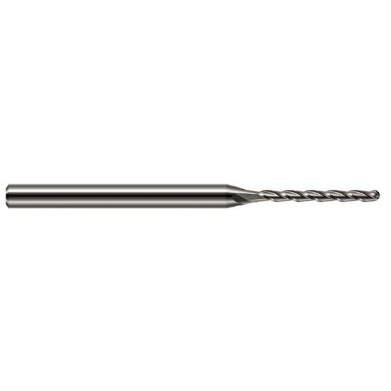 Picture of HARVEY Tool 36093 DIA 0.093 LOC 1.40 OAL 3.00 End Mill Standard Flute Standard Helix Carbide Uncoated Single End Ball Nose