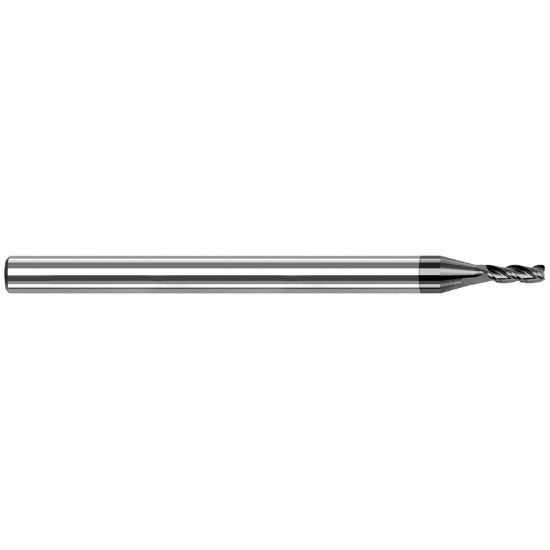 Picture of HARVEY Tool 50025-C4 .025 D V-HELIX NF, 3x LOC, 3 FL, DMD End Mill Standard Flute Standard Helix Carbide Diamond Single End Square Sharp