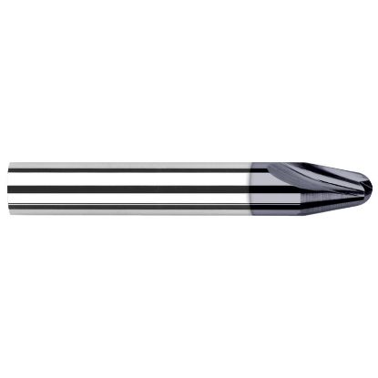 Picture of HARVEY Tool 75106-C3 3/32 R x 15 DEG Carbide RUNNER, AlTiN End Mill Taper Flute Carbide AlTiN Single End Ball Nose