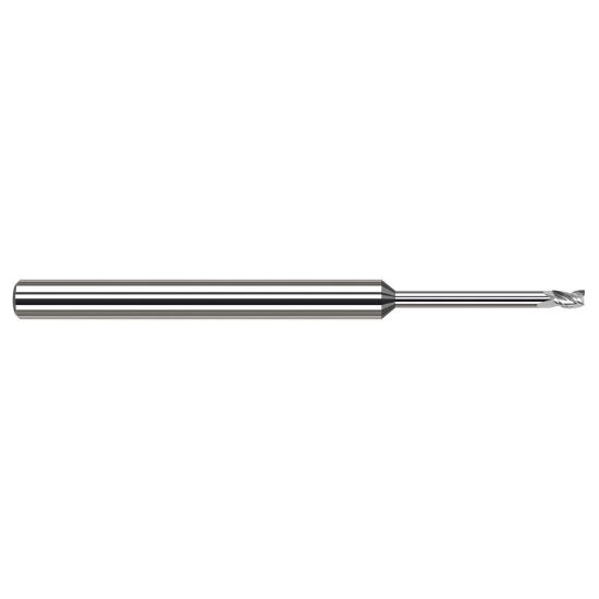 Picture of HARVEY Tool 982110 DIA 0.25MM LOC 0.0150 OAL 2.50 End Mill Standard Flute Standard Helix Carbide Uncoated Single End Square Sharp