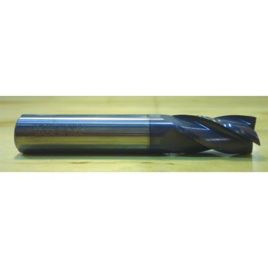 Picture of HTC 130-2265 DIA 17/64 SH 0.3750 LOC 0.8750 OAL 2.50 End Mill Standard Flute Standard Helix Carbide AlTiN Single End Square Sharp
