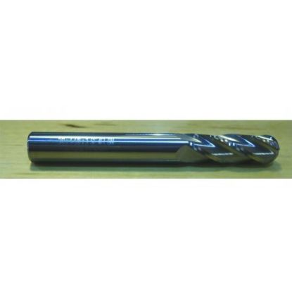 Picture of HTC 155-4100 DIA 1 SH 1.00 LOC 2.2500 OAL 5.00 End Mill Standard Flute Standard Helix Carbide Uncoated Single End Ball Nose
