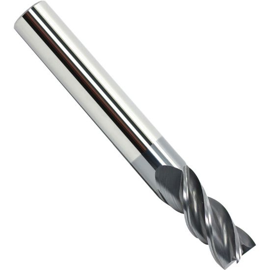Picture of ICE-PER-025-4-3-1125-SQ-RND-TiALN-L DIA 1/4 SH 0.2500 LOC 1.1250 OAL 3.00 End Mill Standard Flute Variable Helix Carbide TiAlN Single End Square Sharp Red