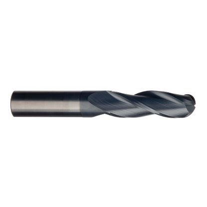 Picture of IMCO 32591 DIA 6MM SH 0.2362 LOC 0.7480 OAL 2.4803 End Mill Standard Flute Standard Helix Carbide AlTiN Single End Ball Nose General Purpose
