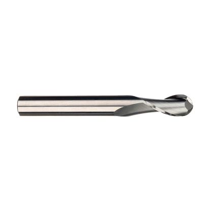 Picture of IMCO 34208 DIA 1/8 SH 0.1250 LOC 1.00 OAL 3.00 End Mill Standard Flute Standard Helix Carbide Uncoated Single End Ball Nose General Purpose