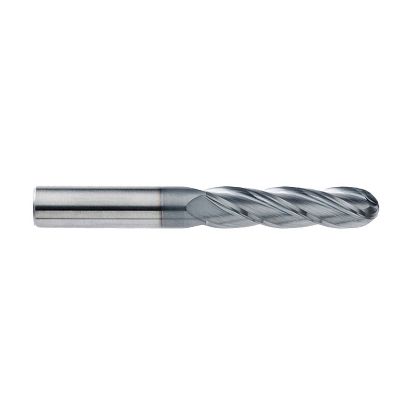 Picture of IMCO 34508 DIA 1/8 SH 0.1250 LOC 0.50 OAL 1.50 End Mill Standard Flute Standard Helix Carbide TiCN Single End Ball Nose General Purpose