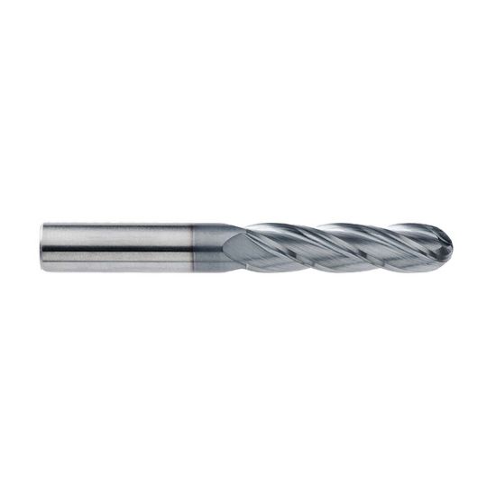 Picture of IMCO 34508 DIA 1/8 SH 0.1250 LOC 0.50 OAL 1.50 End Mill Standard Flute Standard Helix Carbide TiCN Single End Ball Nose General Purpose