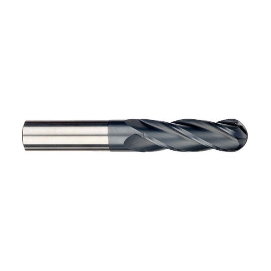 Picture of IMCO 39886 DIA 12MM SH 0.4724 LOC 1.9685 OAL 3.9370 End Mill Standard Flute Standard Helix Carbide AlTiN Single End Ball Nose General Purpose