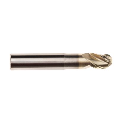 Picture of IMCO 61165 DIA 1/2 SH 0.50 LOC 0.6250 OAL 3.00 End Mill Standard Flute High Helix Carbide Uncoated Single End Ball Nose Streaker Mill