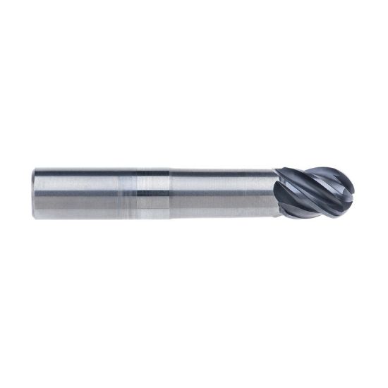 Picture of IMCO 65713 DIA 3/8 SH 0.3750 LOC 0.50 OAL 3.00 End Mill Standard Flute Standard Helix Carbide AlCrN Single End Ball Nose enDURO Mill