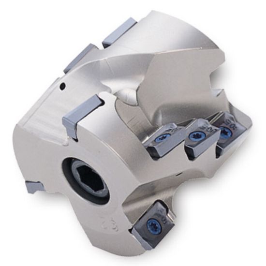 Picture of INGERSOLL 22J3R080046F3R00 Milling Cutter 90.0°, Corn Cob 3.150 Cylindrical 1.2598 5 Flute Coolant 1.811 Max DOC 2.755 OAL