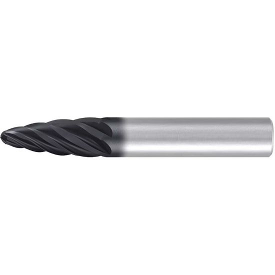 Picture of LMT FETTE 2647635 DIA 1/2 SH 0.50 LOC 0.50 OAL 3.00 End Mill Conical Form Carbide AlTiN Single End Carbide Conical TP A0.1200 3.05MM SWIFT Carb