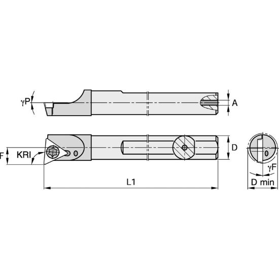 Picture of WIDIA/KENNAMETAL SDBM162545R Carbide Triangle Insert Boring Bar 0.629