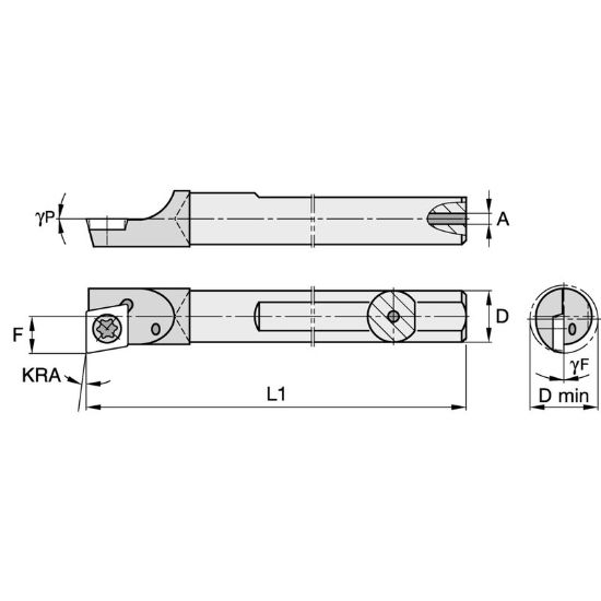 Picture of WIDIA/KENNAMETAL SDBIC62565R Carbide 80.0° Insert Boring Bar 0.625