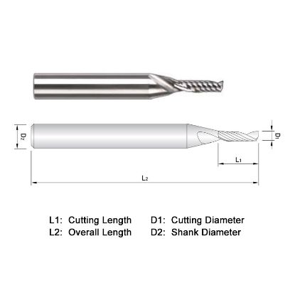 Picture of WIDIN WAE301010-6 DIA 1MM SH 0.2362 LOC 0.2362 OAL 1.9685 End Mill Standard Flute High Helix Carbide Uncoated Single End Square Sharp ALU-WAVE