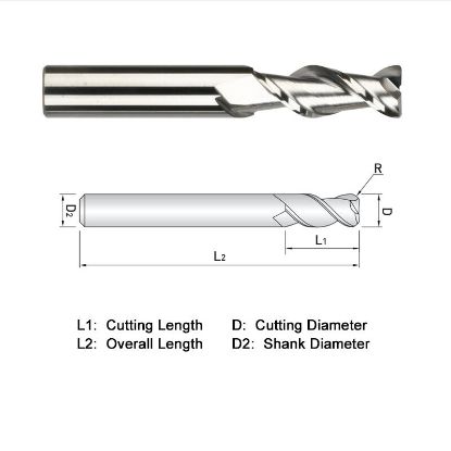 Picture of WIDIN WAR312A064030 DIA 1 SH 1.00 LOC 2.00 OAL 5.00 End Mill Standard Flute High Helix Carbide Uncoated Single End Corner Radius 0.0300 0.76MM ALU-WAVE