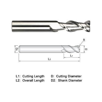 Picture of WIDIN WAR322A064030 DIA 1 SH 1.00 LOC 3.2500 OAL 6.00 End Mill Standard Flute High Helix Carbide Uncoated Single End Corner Radius 0.0300 0.76MM ALU-WAVE