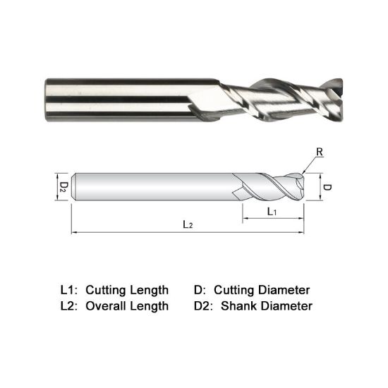 Picture of WIDIN WAR322A064030 DIA 1 SH 1.00 LOC 3.2500 OAL 6.00 End Mill Standard Flute High Helix Carbide Uncoated Single End Corner Radius 0.0300 0.76MM ALU-WAVE