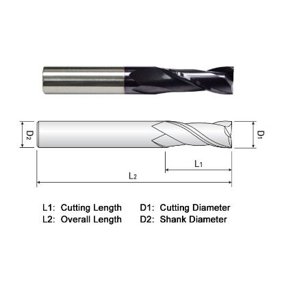 Picture of WIDIN ZA522024 DIA 3/8 SH 0.3750 LOC 1.1250 OAL 3.00 End Mill Standard Flute Standard Helix Carbide AlTiN Single End Square Sharp Z-CLASSIC