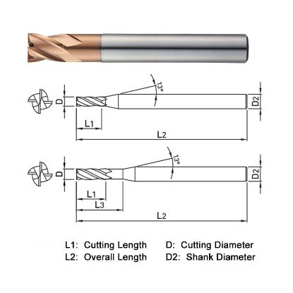 Picture of WIDIN ZE704010 DIA 1MM SH 0.2362 LOC 0.0591 OAL 1.5748 End Mill Standard Flute Standard Helix Carbide AlTiN Single End Square Sharp Z-STAR