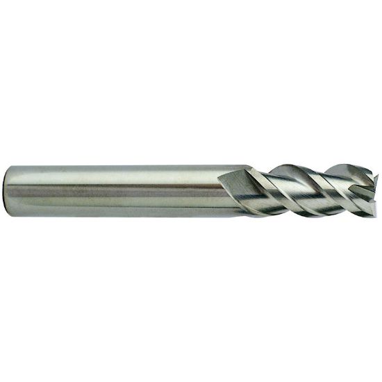 Picture of YG-1 28584-090 DIA 3/8 SH 0.3750 LOC 1.00 OAL 2.50 End Mill Standard Flute High Helix Carbide Uncoated Single End Corner Radius 0.0900 2.29MM Alu-Power End Mill