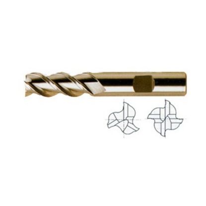 Picture of YG-1 34503PC DIA 1/8 SH 0.3750 LOC 0.3750 OAL 2.3125 End Mill Standard Flute High Helix Powder Metal TiCN Single End Square Sharp ASP