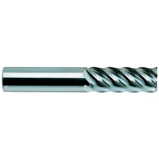 Picture of YG-1 86584TF DIA 3/8 SH 0.3750 LOC 1.00 OAL 2.50 End Mill Standard Flute High Helix Carbide TiAlN Single End Square Sharp Carbide End Mill