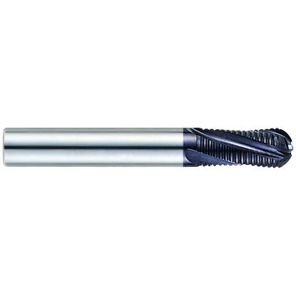 Picture of YG-1 EM833060 DIA 6MM SH 0.2362 LOC 0.6299 OAL 2.2441 End Mill Roughing Flute Standard Helix Carbide TiAlN Single End Ball Nose X-Power